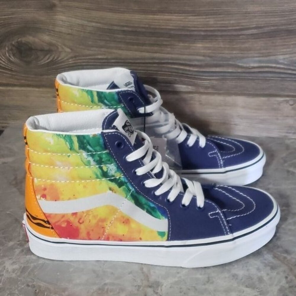 New Vans Womens Sk8 Hi Crayola High Top Shoes Size 6.5 Deadstock Art to Wear Gym - Picture 5 of 10